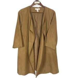 H&M Tan lightweight suede 3/4 sleeve Jacket / Wms XS